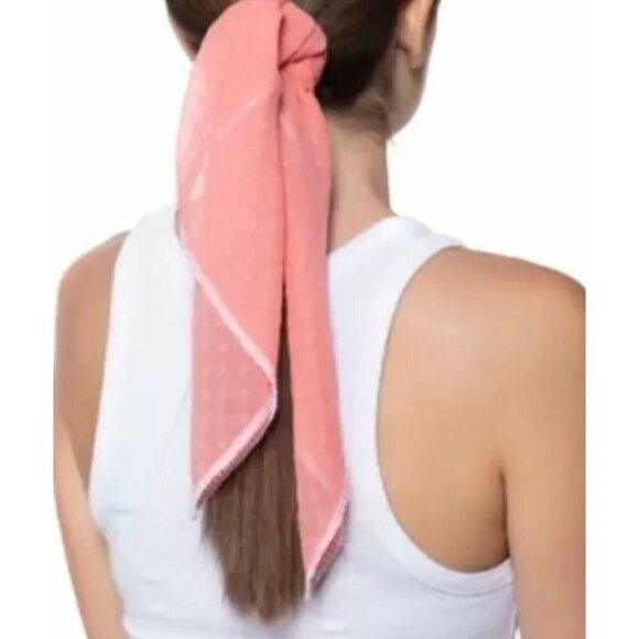 INC International Concepts Womens Swiss Dot Bandana Scarf Hair Wrap in Coral 869 - Picture 1 of 7